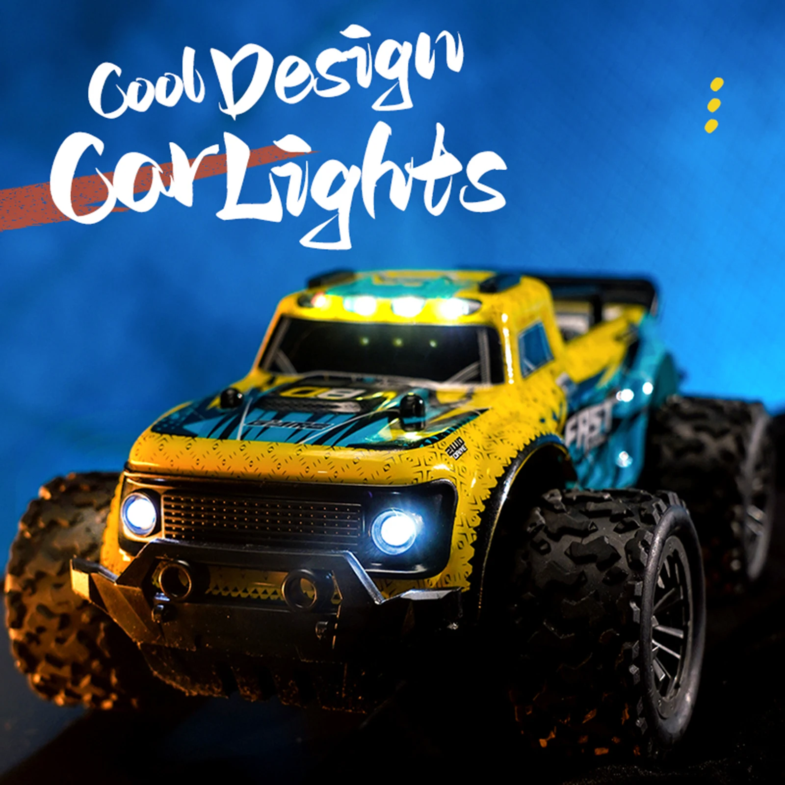 4WD RC Car With Led Lights 2.4G Radio Remote Control Cars Buggy Off-Road Control Trucks Boys Toys for Children 1:20 18Km/h