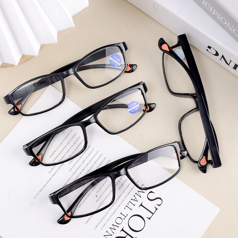 Aged Men Women Reading Glasses Sports Anti-blue Light Reading Eyewear Black Red Frame Presbyopia Eyeglasses +100 To+400 Glasses