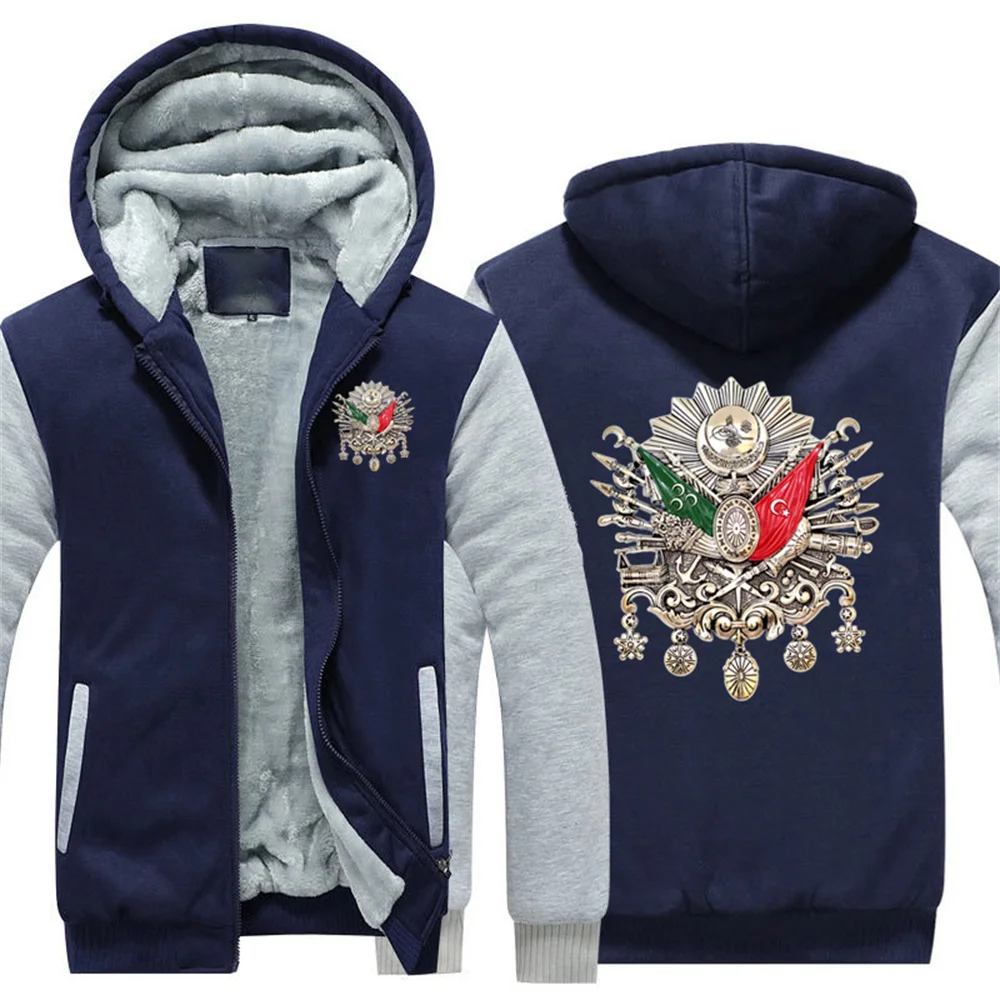 Coat Of Arms Ottoman Empire Hoodies Men Cool Coat Thicken Osmanli Armasi Sultan Abdulhamid Abdul Sweatshirt Mans Jacket Hoody