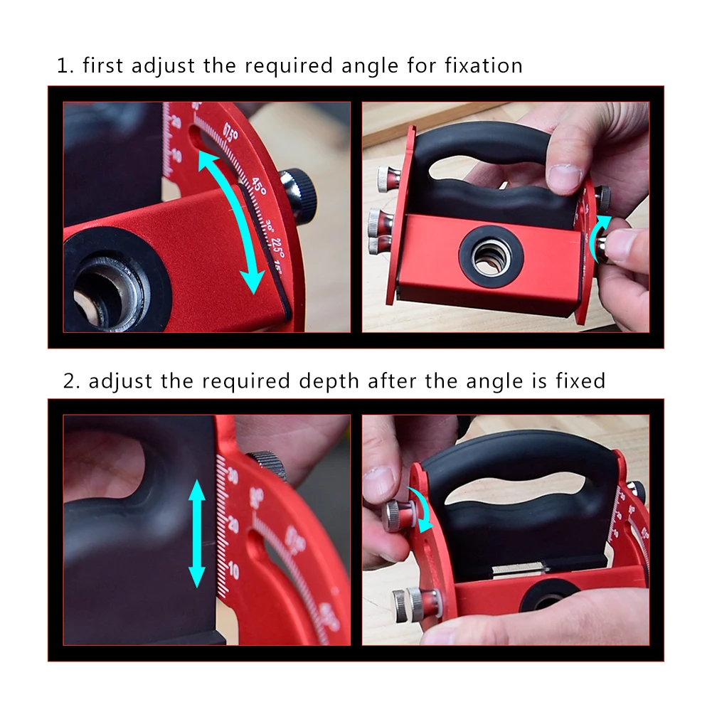 Multi-angle Pocket 2025 Hole Jig Oblique Hole Locator Drilling Tool Kit new 6/8/10/12mm Dowel Jig Aluminium Joinery Woodworker DIY Tools