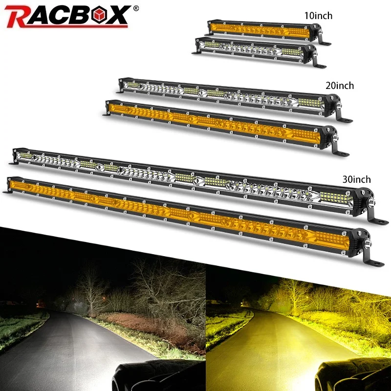 Ultra Slim LED LIGHT BAR 10'' 20'' 30'' Inch Flood Spot LED Bar 12V 24V Driving Fog Lights For Jeep LADA Truck 4x4 4WD O