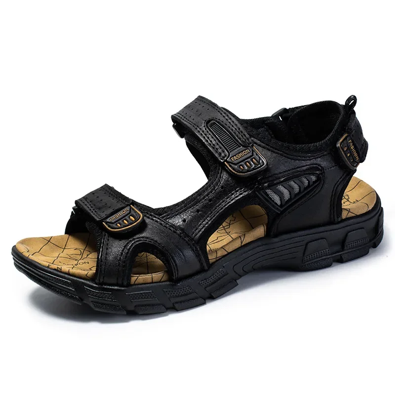 Brand Classic Mens Sandals Summer Genuine Leather Sandals Men Holidays Outdoor Casual Shoes Men Sandal Beach