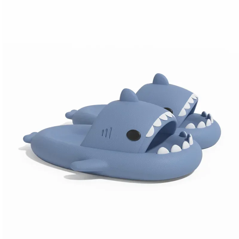Summer Multicolor Shark Slippers Men Thick Bottom Slides Women Children's Shark Slippers Kids Parent-child Shoes Size15-47