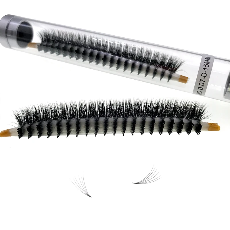 Premade Fans Fluffy Volume Lashes D mm Long Stem Soft Russian Professional Eyelash Extensions All Size Wholesale
