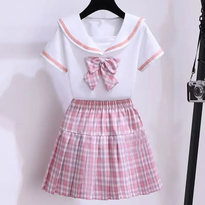 Girls' New All-Match Pleated Children'S Summer Skirt With Inner Safety Pants JK Academic style Student Japanese Kogyaru Uniform