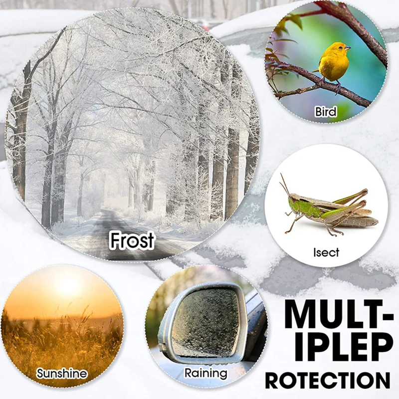 Snow Safety Mirror Dustproof Waterproof Winter Frostproof Protective Cover Car Coat