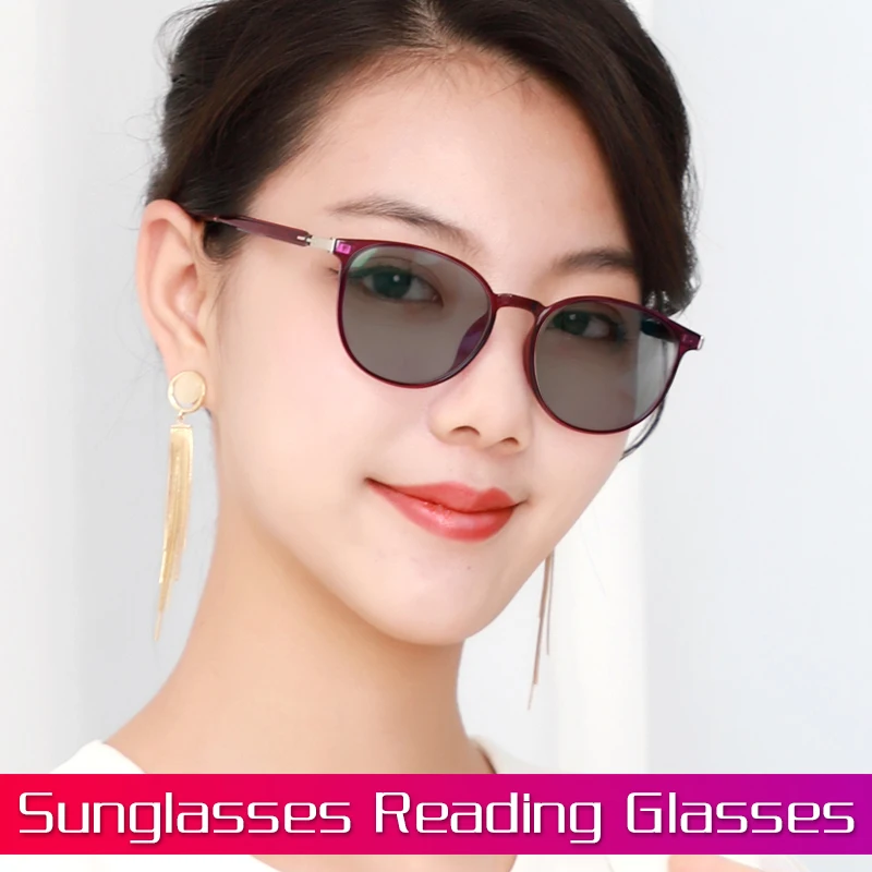 Photochromic 2025 Progressive Multifocus Reading Glasses for Women, Multifocal new Readers Sunglasses,Lightweight TR90 Frame