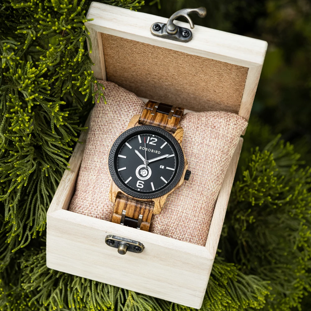 BOBO BIRD Men's Wood Watches Analog Quartz Watch Great Gift for Men With Gift Box