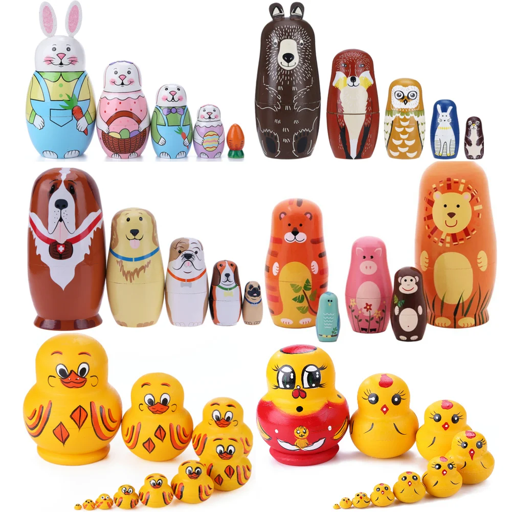 5 2025 Layer Hand Painted new Set Toy Creative Nesting Russian Dolls Matryoshka Doll