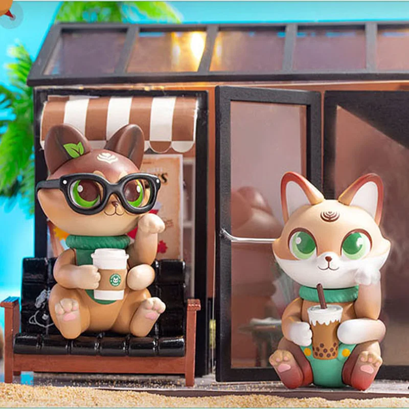 new Original Cassy Cat Drinks Series Blind Box Cute Animal Anime Figure 2025 Surprise Kids Toys Children's Holiday Gift Desktop Ornaments