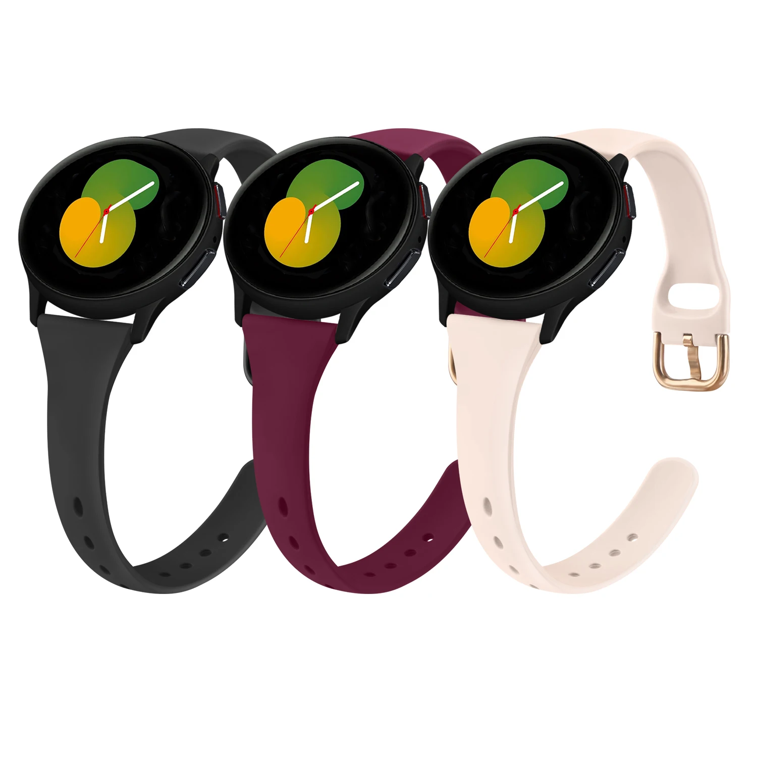 20mm Slim Silicone Strap For Samsung Galaxy Watch 6 5 40mm/44mm Classic 43mm/47mm Watchband For Huawei Watch GT2 /GT3 42mm