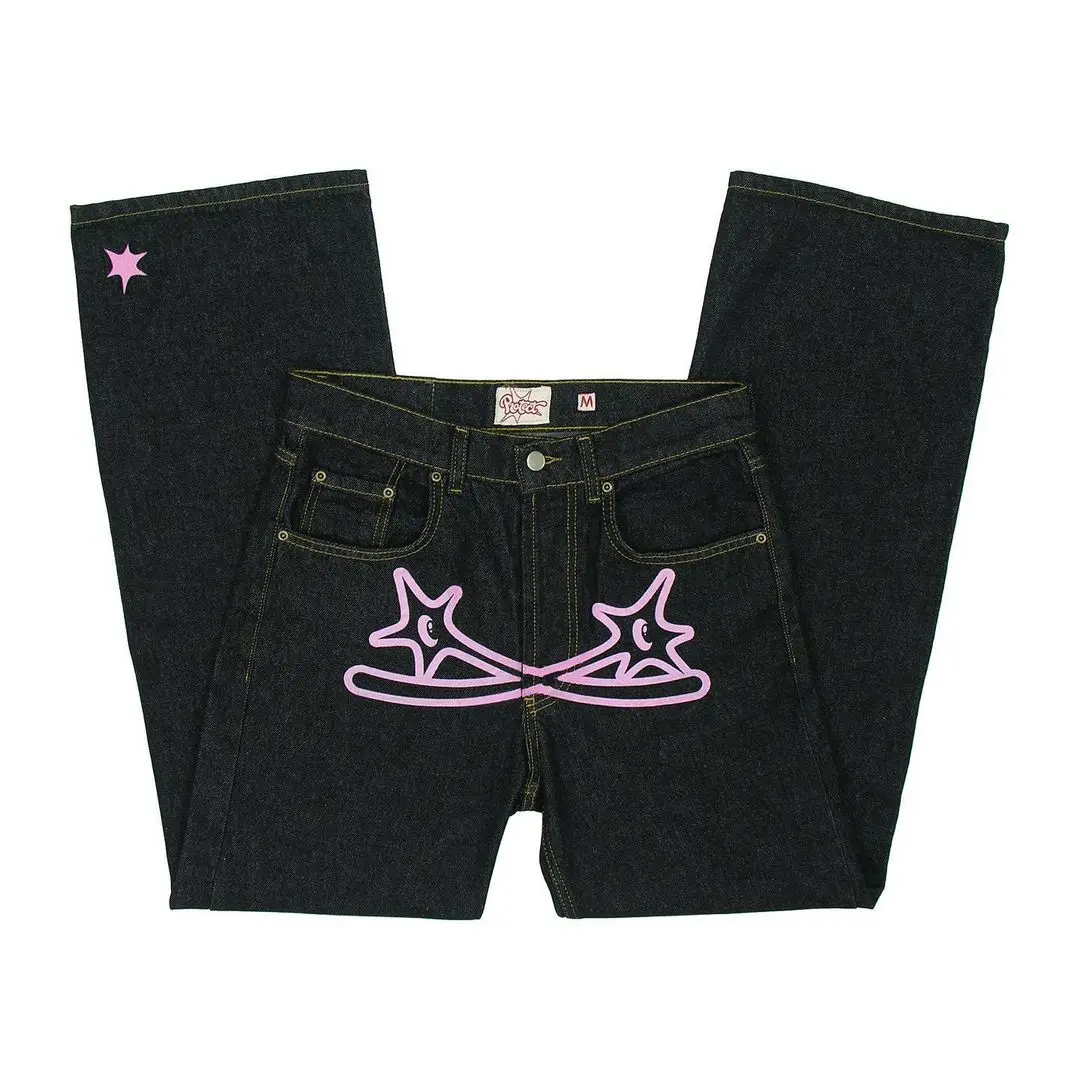 2023 Y2K Jeans Men Hip Hop Gothic Street New new Rock Clothing 2025 Jeans Women Pants Haruku Casual Black Denim Trousers Streetwear