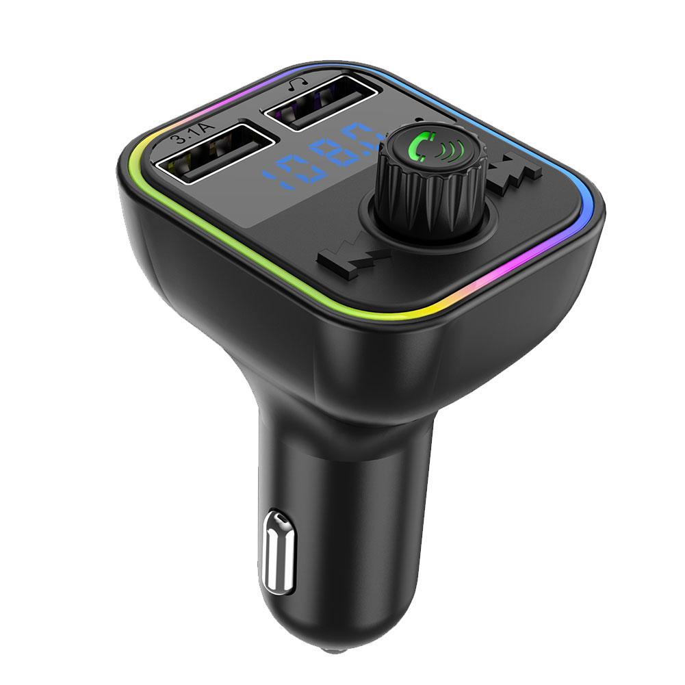 Car Bluetooth 5.0 FM Transmitter PD Type-C Dual USB Ambient Light Charger Player Modulator MP3 Fast 3.1A Handsfree Colorful Q1K4 ecdec 4a5eb