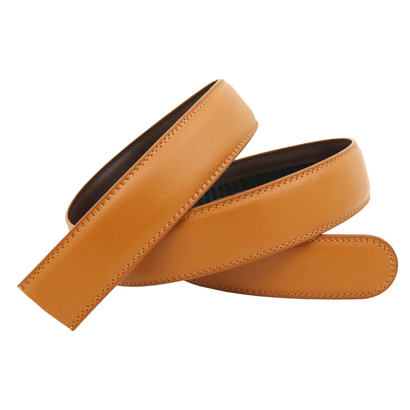 3.5cm Wide Belt Smooth Buckle Automatic 2025 Buckle Two-layer Cowhide Without Buckle Trousers Men's Leather new Belt Accessories Repair