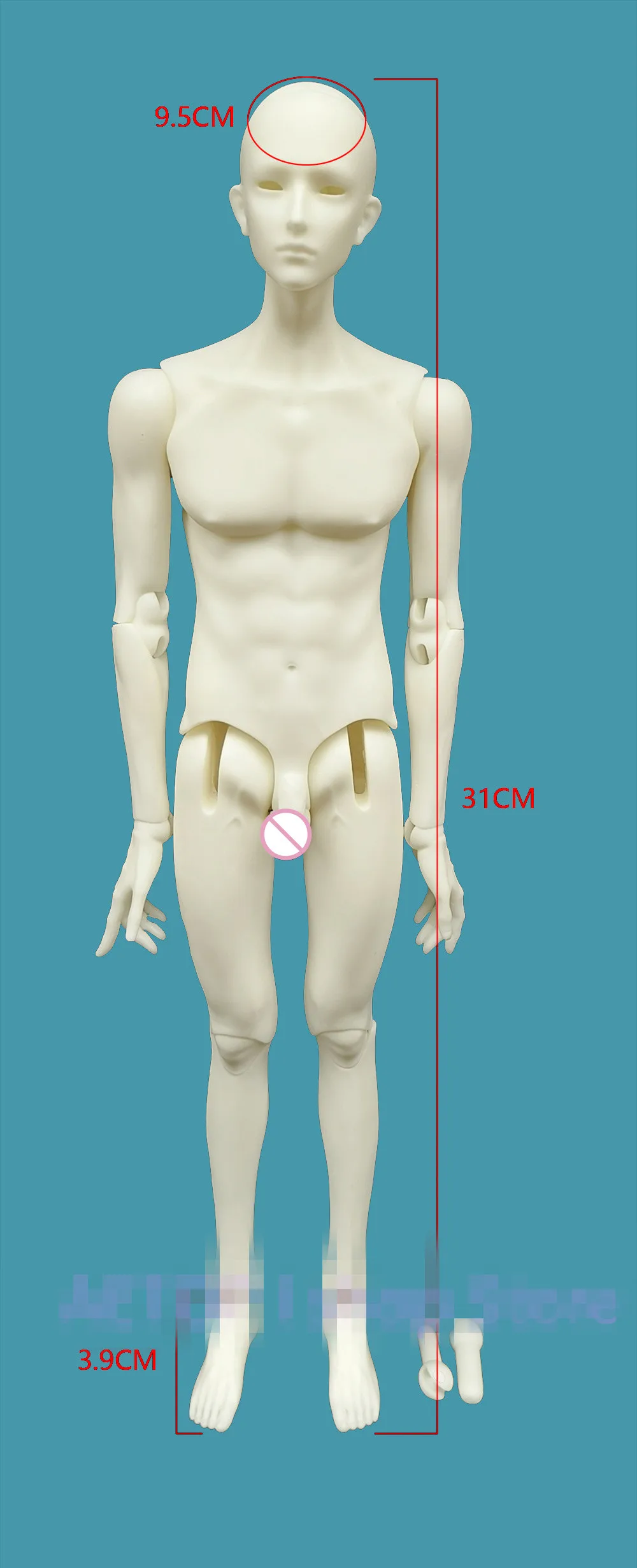 BJD sd 31cm 1/6 doll xuanshan xuance large head series resin material DIY makeup doll model toy Free shipping smile