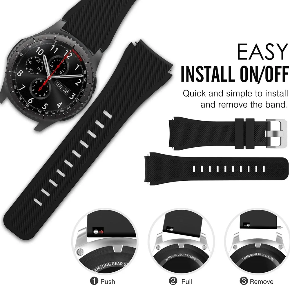 22mm Bracelet Silicone Band For Amazfit Bip5 GTR 4/3/3 Pro GTR2 Watch Strap for Amazfit GTR3/GTR4/2e Pace Stratos 3 2s GTR 47mm