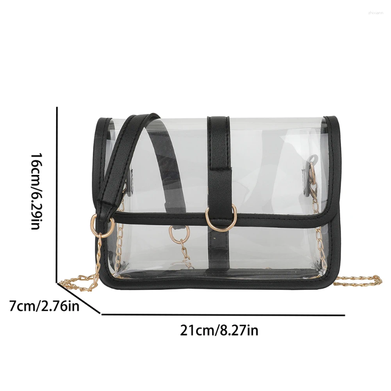 2025 NEW Totes Transparent Shoulder Bag Waterproof Chic Sg PVC See Through Detachable Strap For Working And Concert zhanyishengli