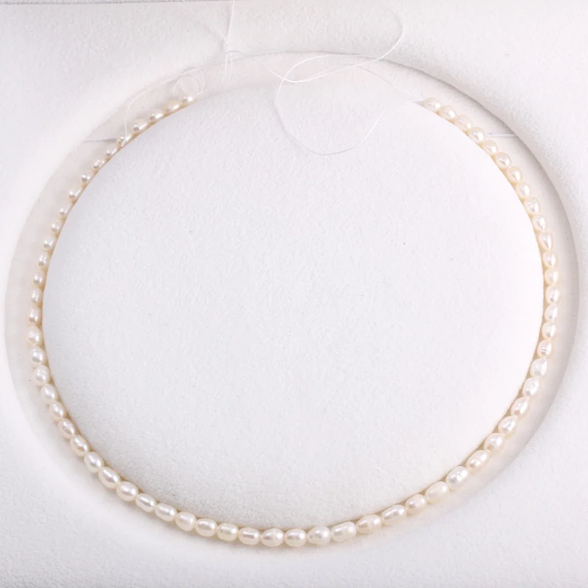 Natural Freshwater Cultured Pearls Beads Rice Shape 100% Natural Pearls for Jewelry Making DIY Strand 14 Inches Size 5-6mm