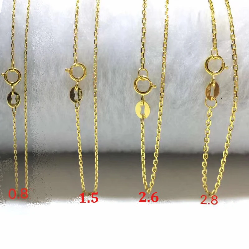 YUNLI Real 18K Gold Jewelry Chain Necklace Pure AU750 Pendant Chain for Women Fine Jewelry Gift
