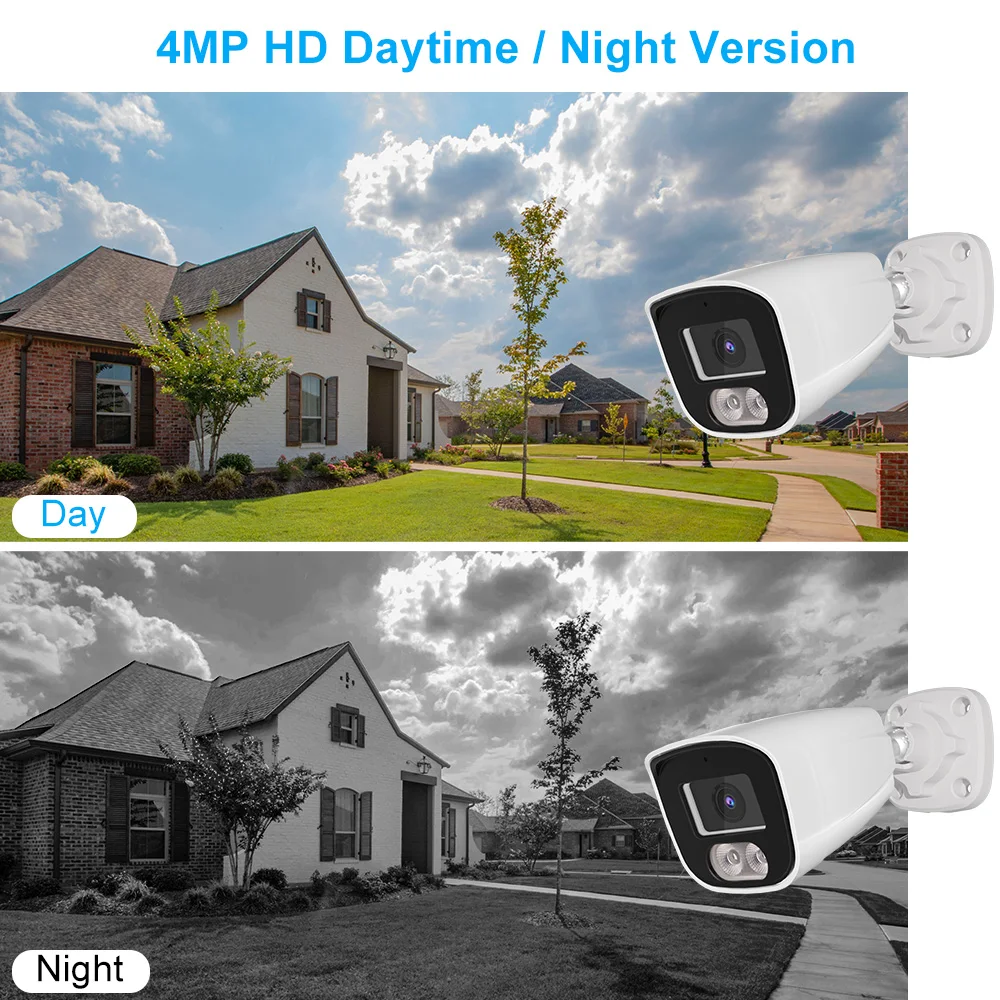 Anpviz 4MP POE IP Camera Outdoor Security PoE H.265 CCTV Video Surveillance Camera 2.8mm Lens Remote View Audio IR 30m IP66 P2P
