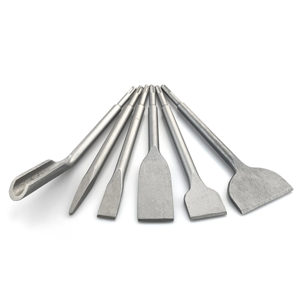 6Pcs Electric Hammer Chisel new Set SDS Plus Shank Drill 2025 Bit Point Groove Gouge Flat Masonry Tools for Concrete Brick Wall Rock