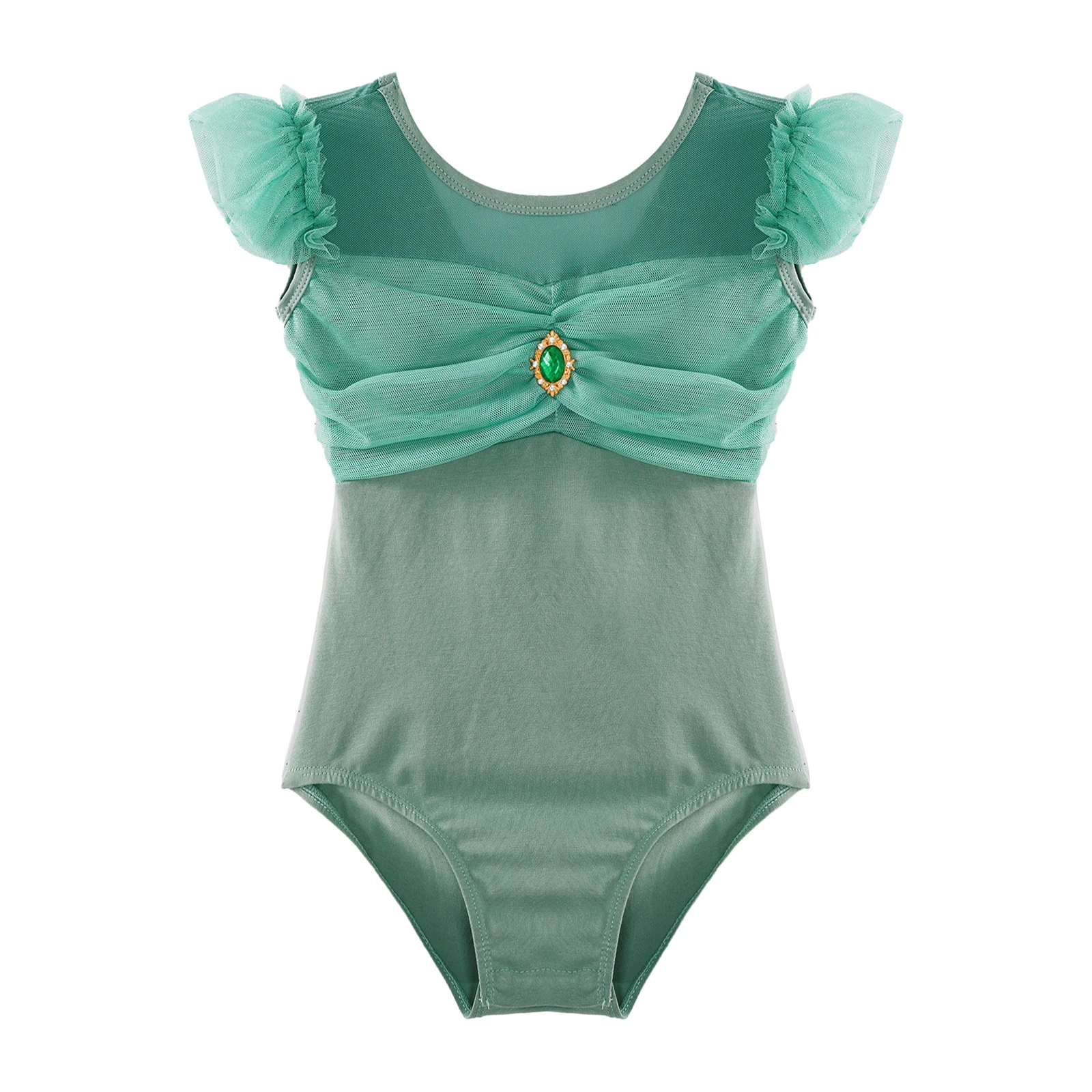 Girls Athletic Activewear Rhythmic Gymnastics Jumpsuit One-piece Ballet Dance Training Leotard Kids Cutout Back Dancewear Tops