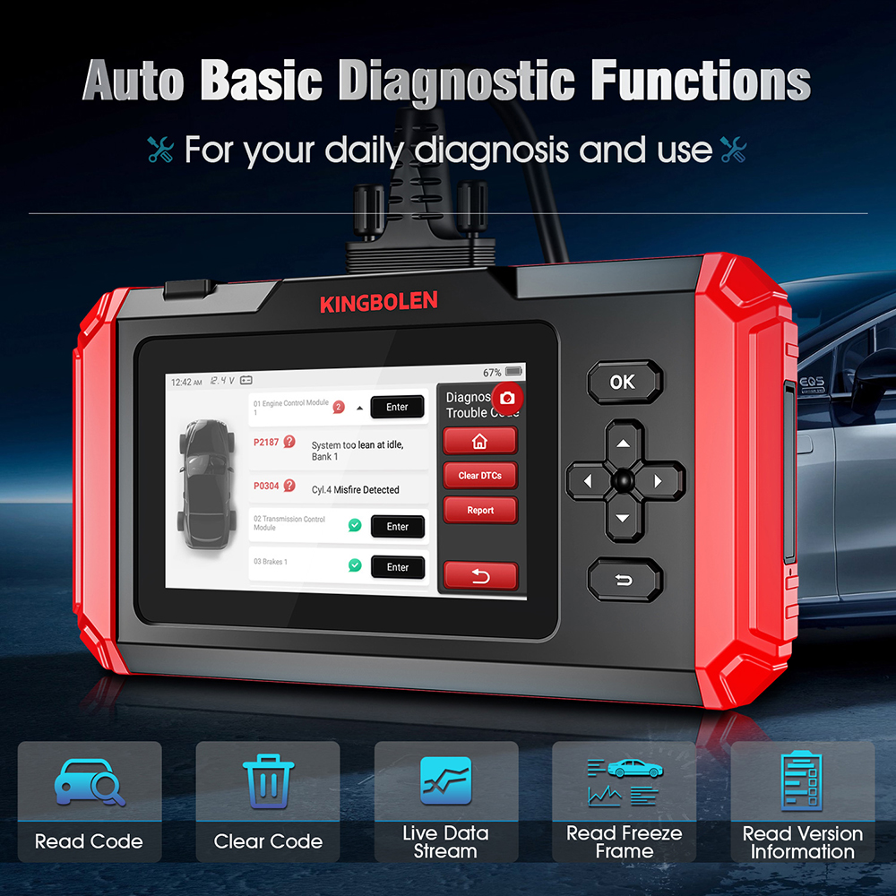KINGBOLEN S500 4 Systems Car Diagnostic Tool Lifetime Free Update 4 Resets Oil Brake SAS ETS OBD2 Scanner ABS SRS ECM TCM