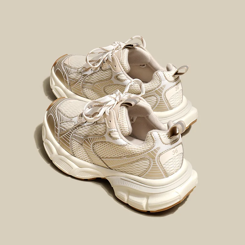 2024 New Designers White Sneakers Women Flats Shoes Lace Up Vulcanize Shoes Female Mesh Wedge Platform Casual Zapatillas Mujer