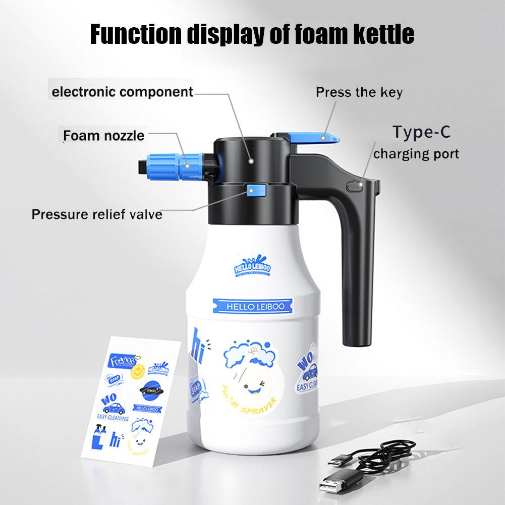Sprayer 1.5L Electric Foam Foaming Pump Sprayer Car Watering Water Home Blaster USB Foam Wash Snow Can ddmysmile Rechargeable Sprayer E2c0 Smile