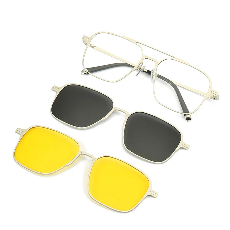 Metal In New Style Magnet Clip On Glasses Frame Trend Polarized Sunglasses For Men Optical Computer UV