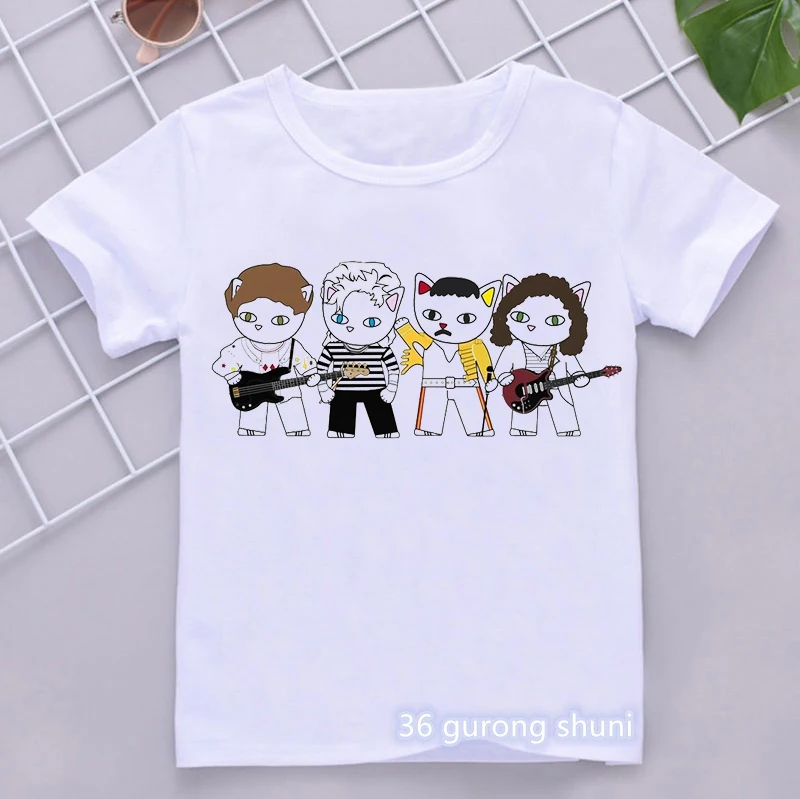 New Freddie Mercury Girls Boys T Shirt Queen Band T-Shirt 2025 Kids Short new Sleeve T-Shirts 2021 Summer Brand Rock Clothing Tops