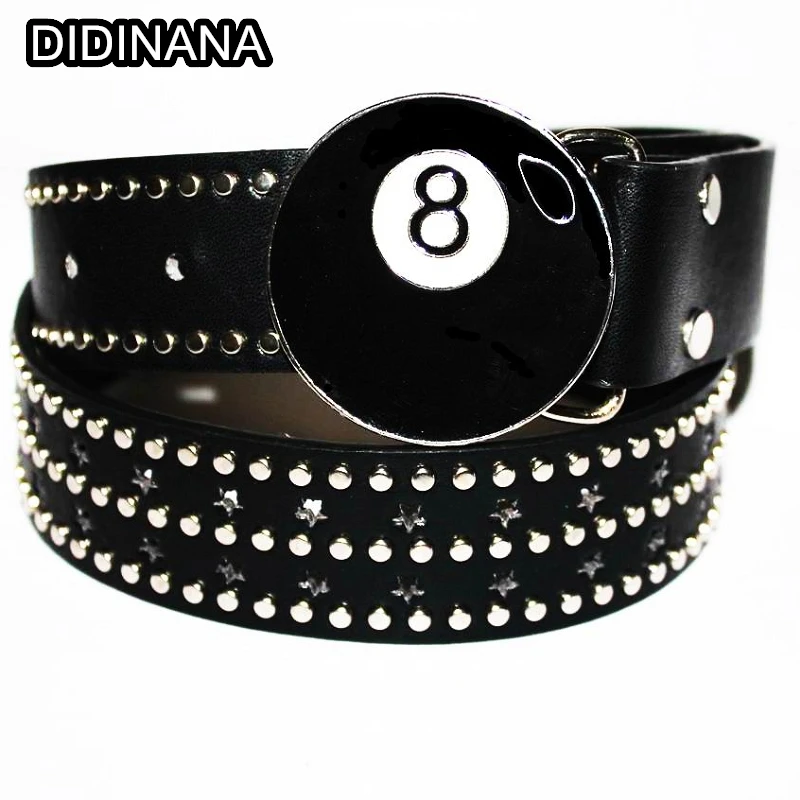 Rivet Billiards Spicy Girl Belt Women Gothic Punk Harajuku Y2K Men's Belt Decorative Personality