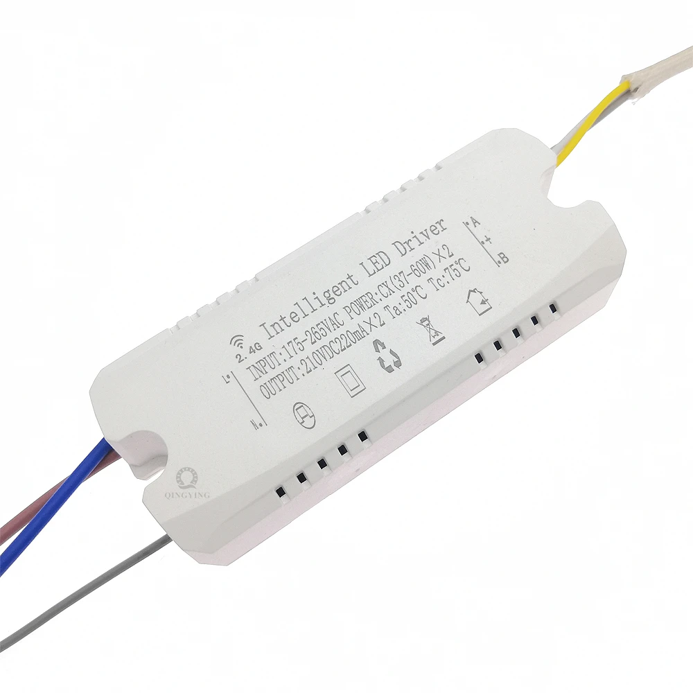 1pcs 37-60Wx2 120W 2.4G RF Remote & App new Control Intelligent LED Driver DC110-210V Dual Color 2025 Changeable Dimming Transformer