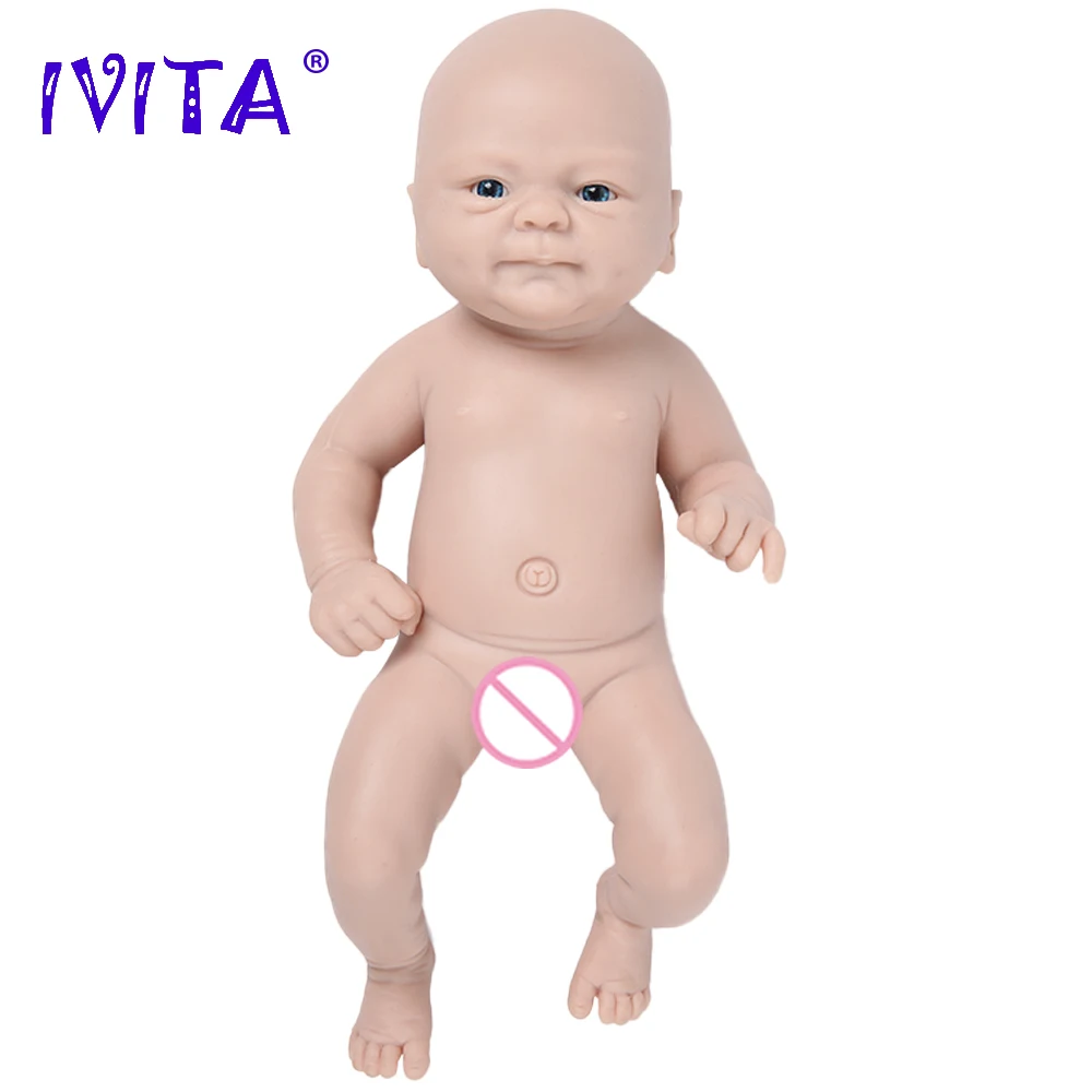 IVITA WB1512WS 36cm(14inch)1.65kg Silicone Bebe Reborn Doll with Eyes Realistic Unpainted Boy Baby Dolls for Children Xmas Toys