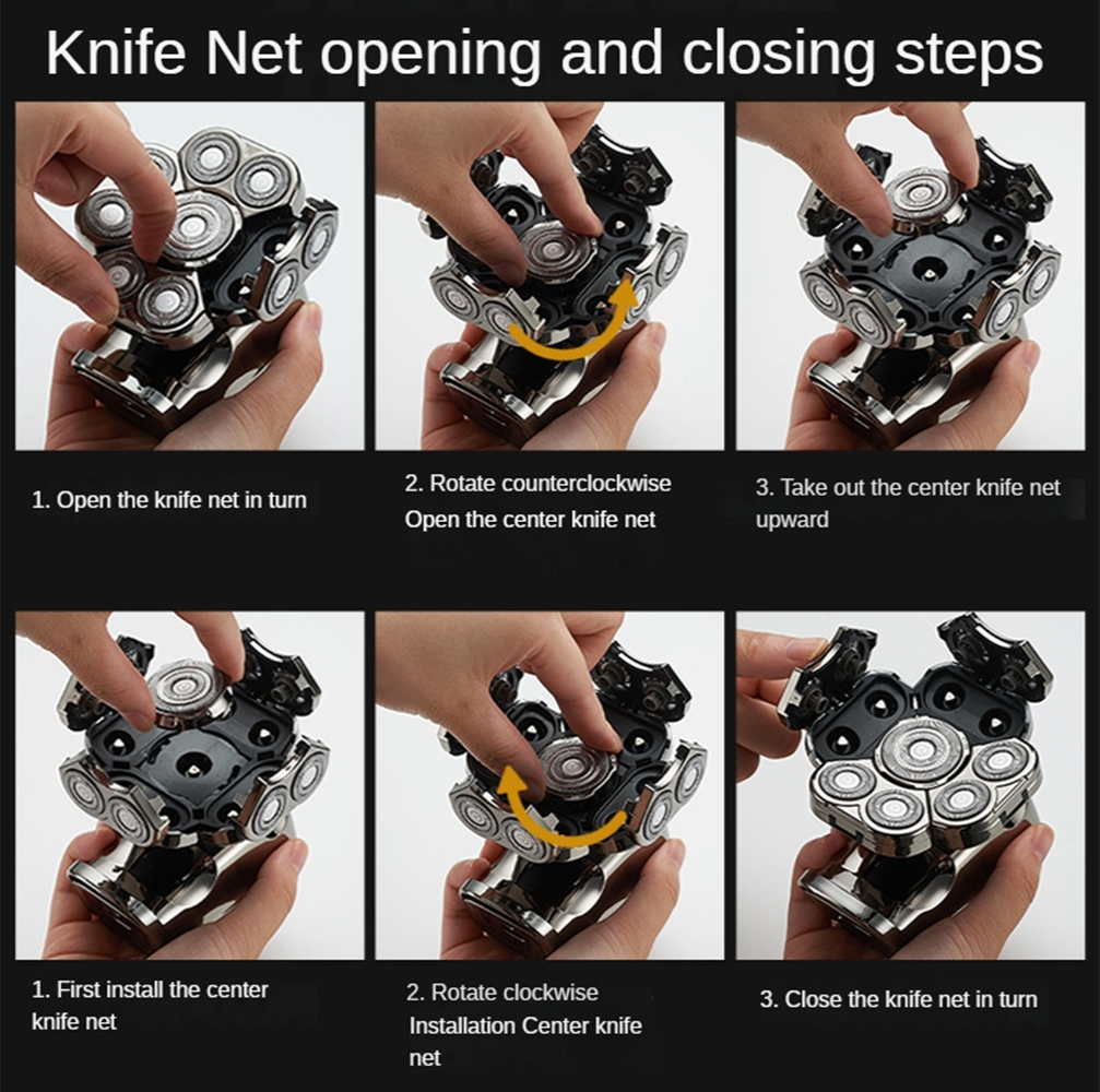 New Floating Head Electric Shaver 9D Shaving for Bald Men 6-in-1 with Nose/Body Trimmer 2025 Wet/Dry LED new Display Mens Grooming Kit