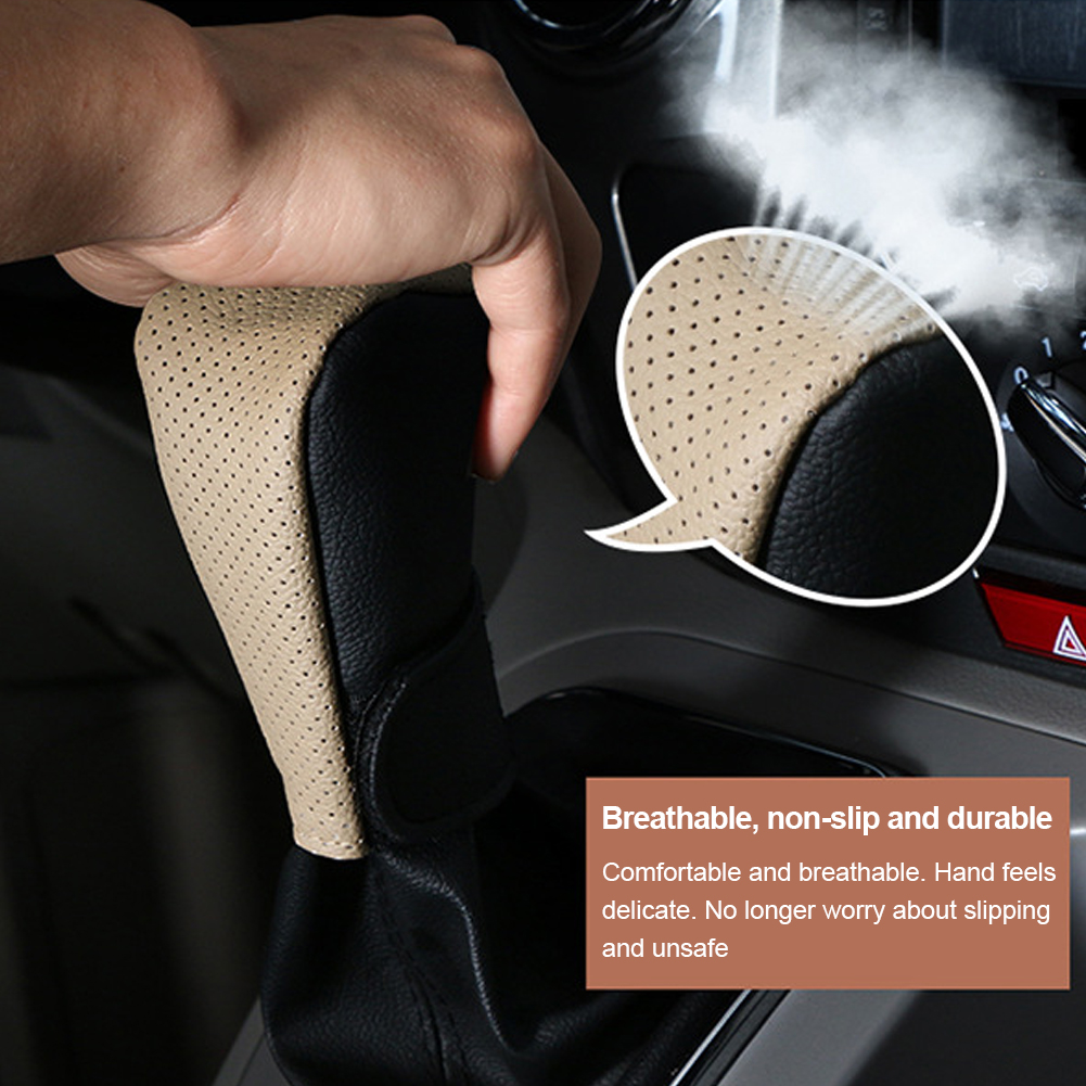 Car PU Leather Gear Shift Knob Cover Gear Shift Non-Slip Grip Handle Protective Covers Manual Speed Car Interior Accessories d257f