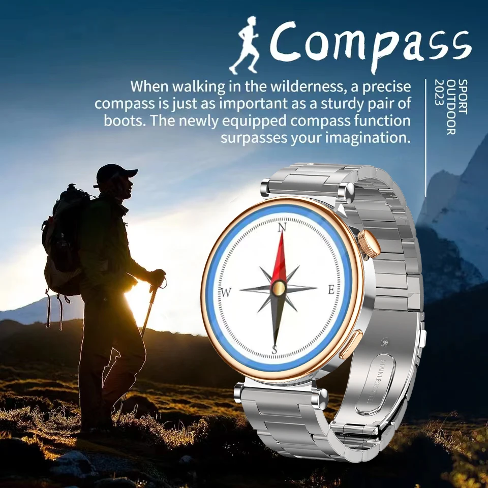 2024 New WATCH GT4 Mini Smart Watch Women 1.3 Inch AMOLED NFC Compass Clock Bluetooth Call IP68 Waterproof Lady Smartwatch men