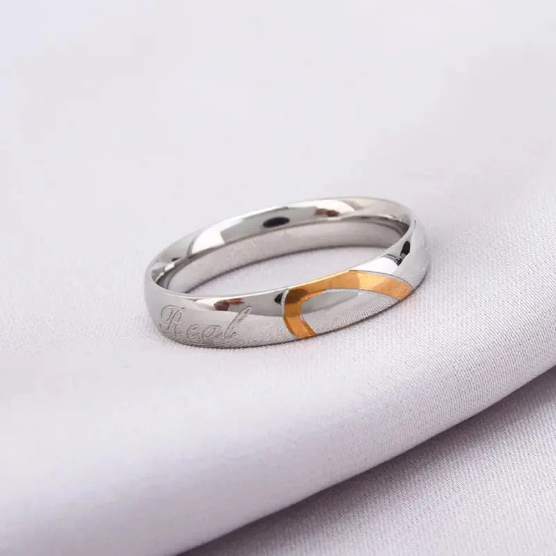Personalized Name Date For Men Women Engagement Wedding Engraved Real Love Couple Rings Anniversary Valentine's Day Gift