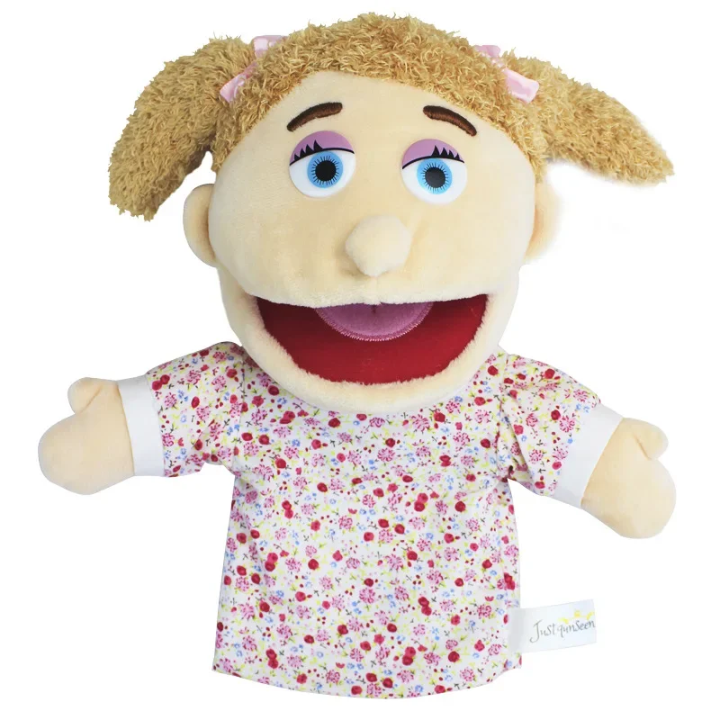30-33cm Family soft plush doll Dad Mom Brother and sister plush doll Educational toy Kawaii hand finger puppet