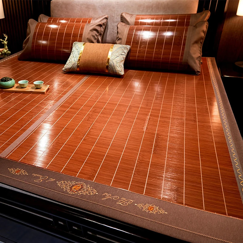 Mat Bamboo mat summer ice silk mat foldable household mat single bed double bed summer straw mat double sided