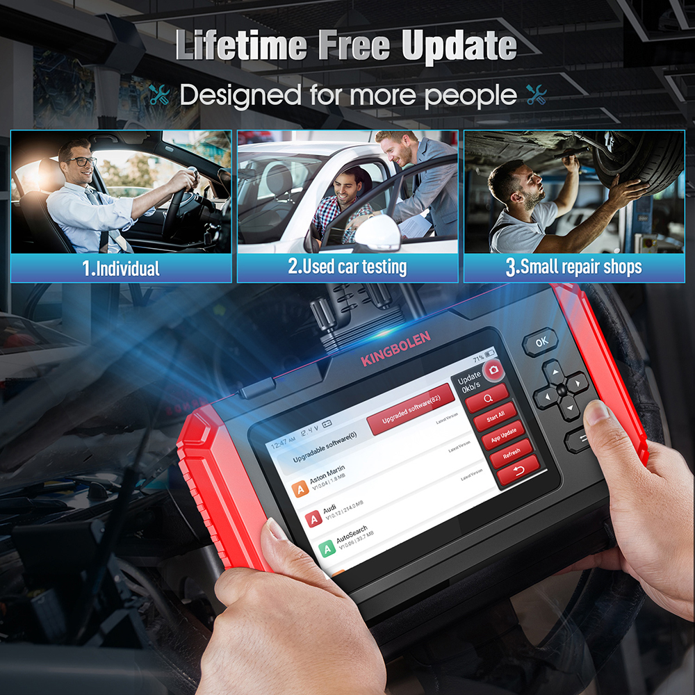 KINGBOLEN S500 4 Systems Car Diagnostic Tool Lifetime Free Update 4 Resets Oil Brake SAS ETS OBD2 Scanner ABS SRS ECM TCM