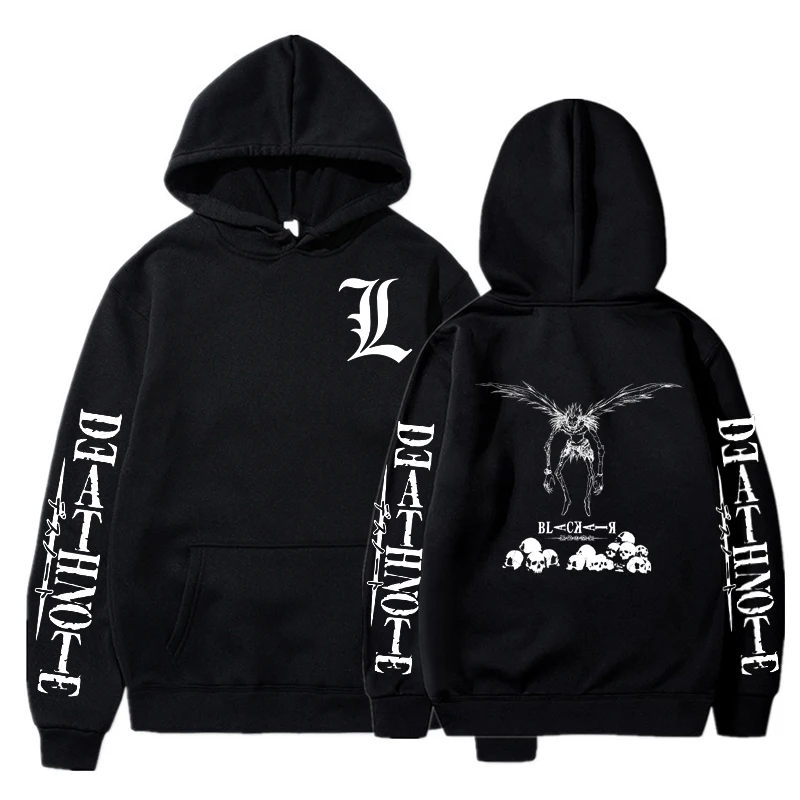Men Womens Hoodies Jacket Hip Hop Death 2025 Note Print Hoodie Haruku Gothic Kpop Hooded Sweatshirt Black Hoodied y2k new Clothes Tops