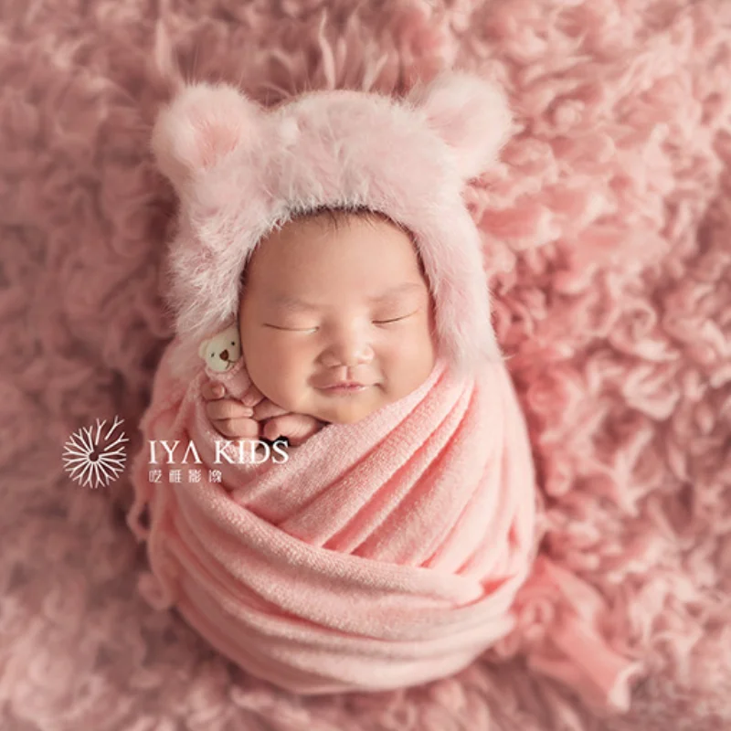 Large Size Baby Photography Backdrop Blanket Soft Wool Infant Photo Swaddle Wraps Cloth Stretch Photo Shoot Background Fabric