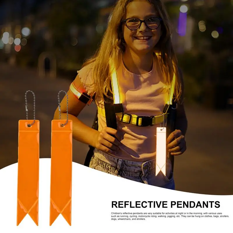 Reflective Keychain 10pcs Backpack Reflective Gear Waterproof Night Walking Safety Gear Highly Visible Reflective Tags For