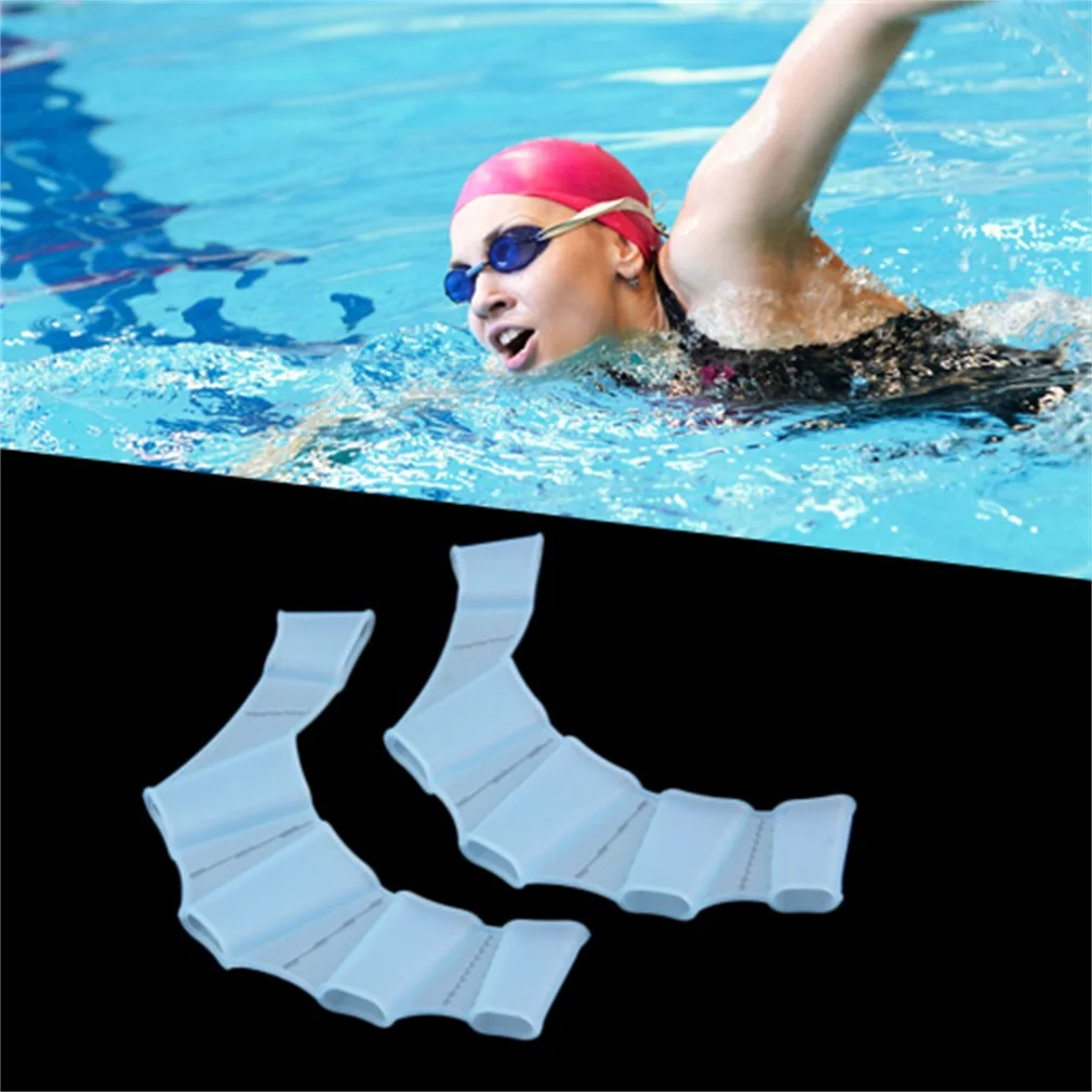 New 1Pc 2023 Silicone Training Paddle Dive Glove Swim Glove Swim Gear Fins Hand Webbed Flippers smile