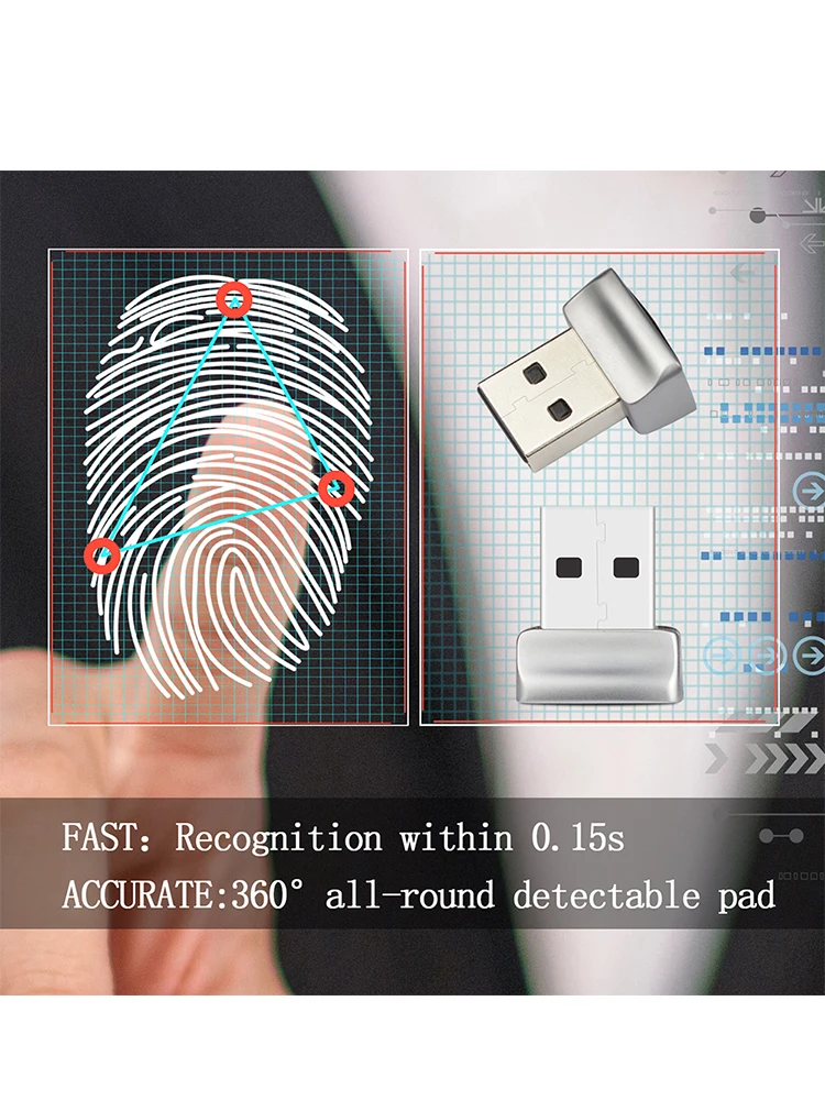 U7 U8 USB Fingerprint Reader For Windows 10 Hello PC Laptop Fingerprint Reader Password-Free Login USB Module