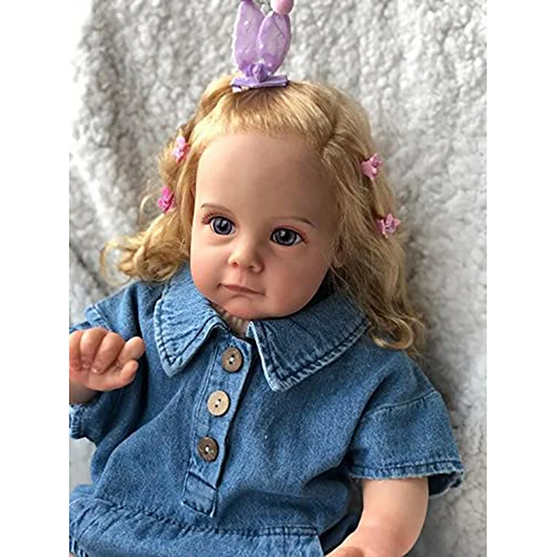60cm Maggi Reborn Dolls Realistic Reborn Toddler Girl Doll Soft Silicone Real life Baby Girl With Long Hair Children Toys Gifts