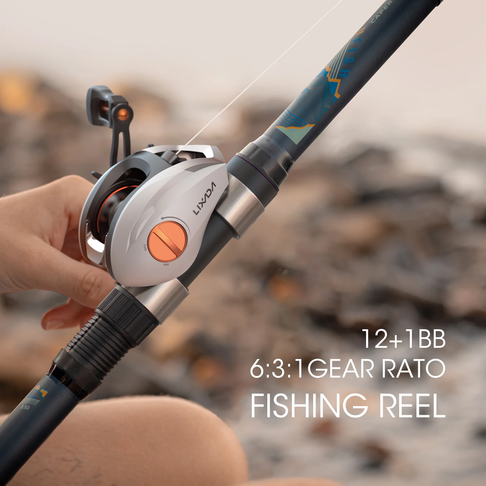 New Lixada 12+1 Ball Bearings Baitcasting Reel Fishing Fly High Speed Fishing Reel with Magnetic Brake System 6.3: 1 Gear Ratio