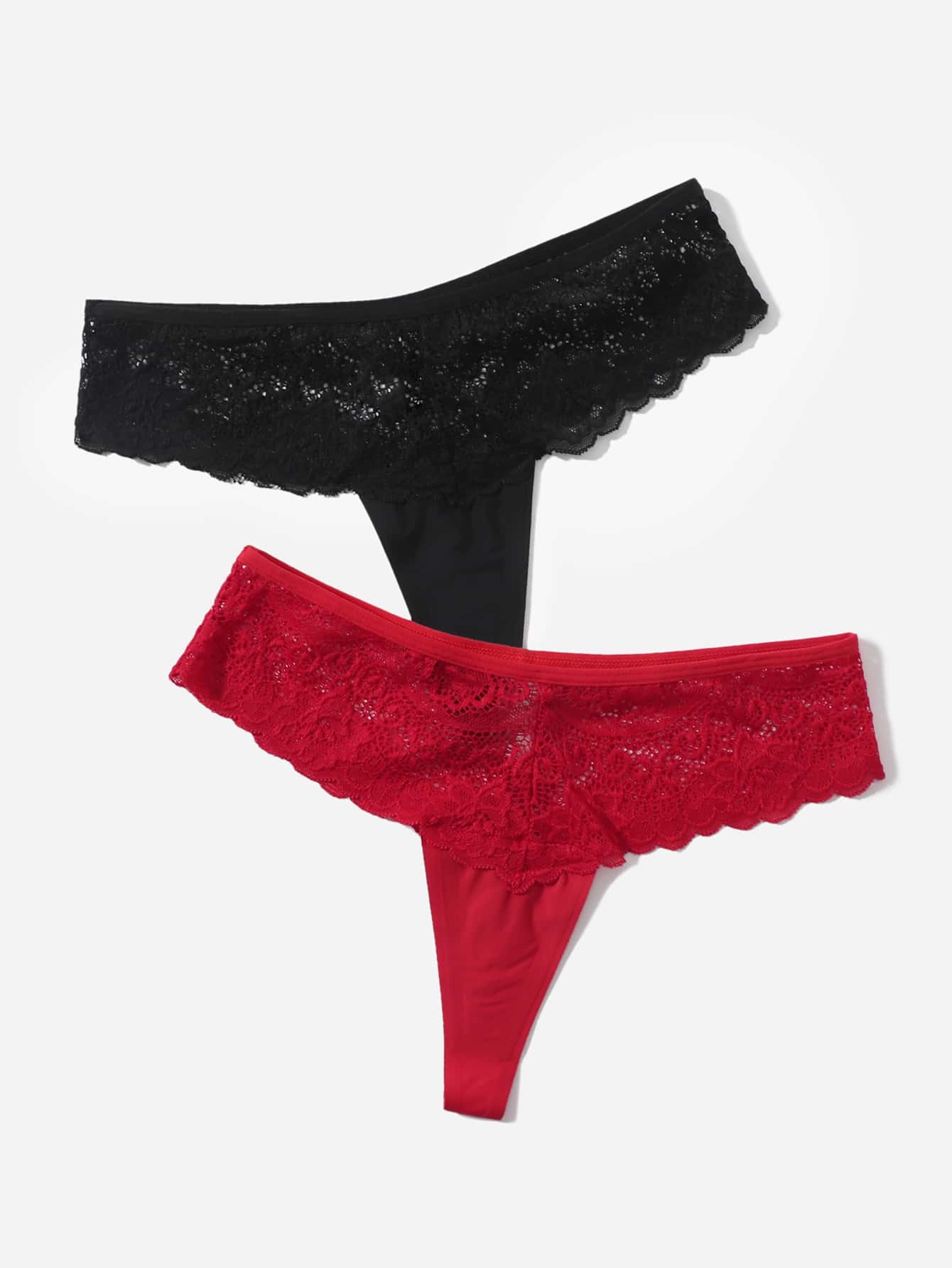 Beautiful Lace Sexy Women Red and black Panties Low-Waist Underwear Thong Female T-back C850