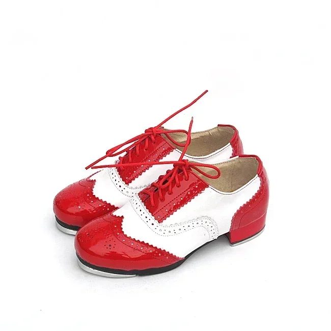 Cowhide Leather Vintage Tap Shoes Flamenco Dancing Shoes For Children Men Women Tap Dance Shoes Aluminum Taps Included 26-46